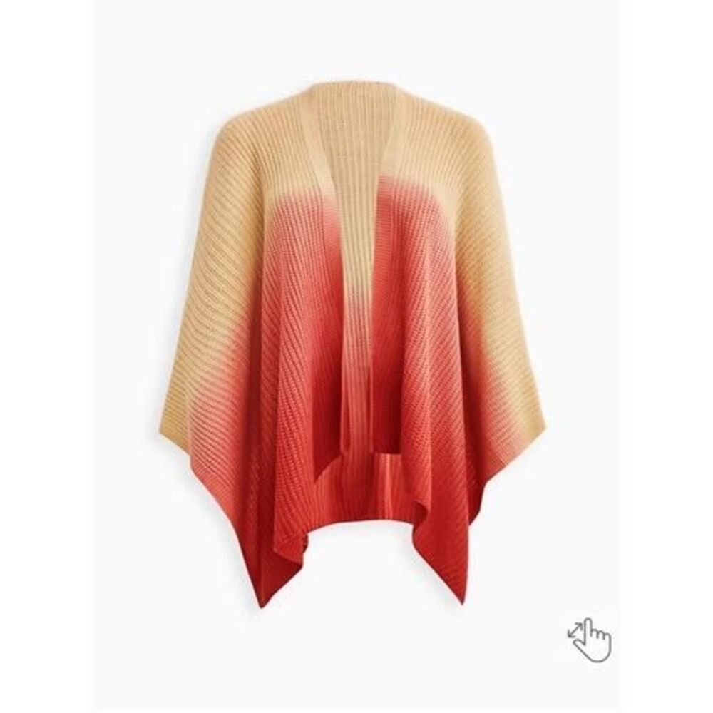 Torrid Dip Dye Ruana Knit Sweater - NWT - One Size Fits Most - Picture 6 of 9